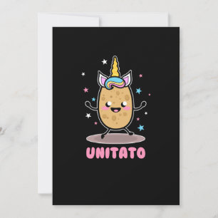 Unitato Unicorn Potato Cute Funny Vegetable Fries Inbjudningar