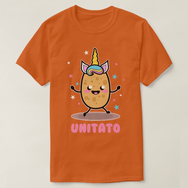 Unitato Unicorn Potato Cute Funny Vegetable Fries T Shirt (Design framsida)