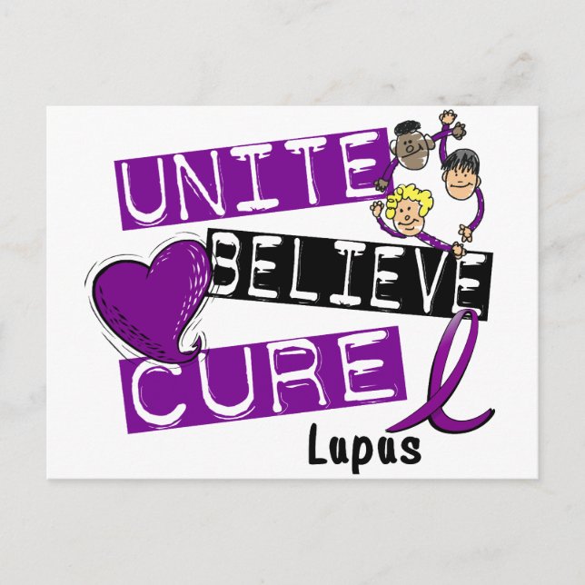 UNITE BELIEVE CURE Lupus Vykort (Framsida)