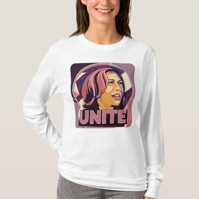 Unite - Kamala Harris Walz 2024 T Shirt (Framsida)