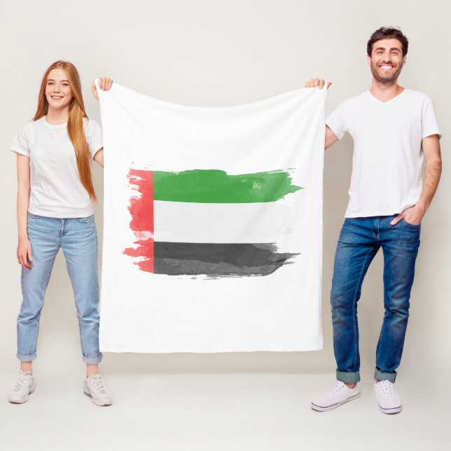United Arab Emirates flag brush stroke Fleecefilt (På plats)