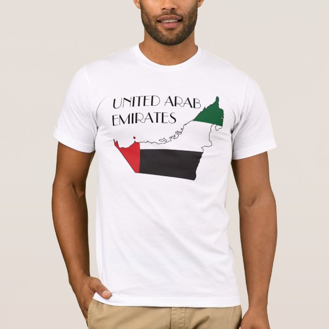 United Arab Emirates Flagga-Karta skjorta T-shirt (Framsida)