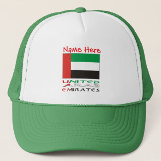 United Arab Emirates UAE Flag Red Personalize Name Keps