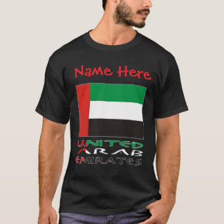 United Arab Emirates UAE Flag Red Personalize Name T Shirt