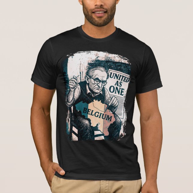 United as One - Belgium Vintage Design T Shirt (Framsida)