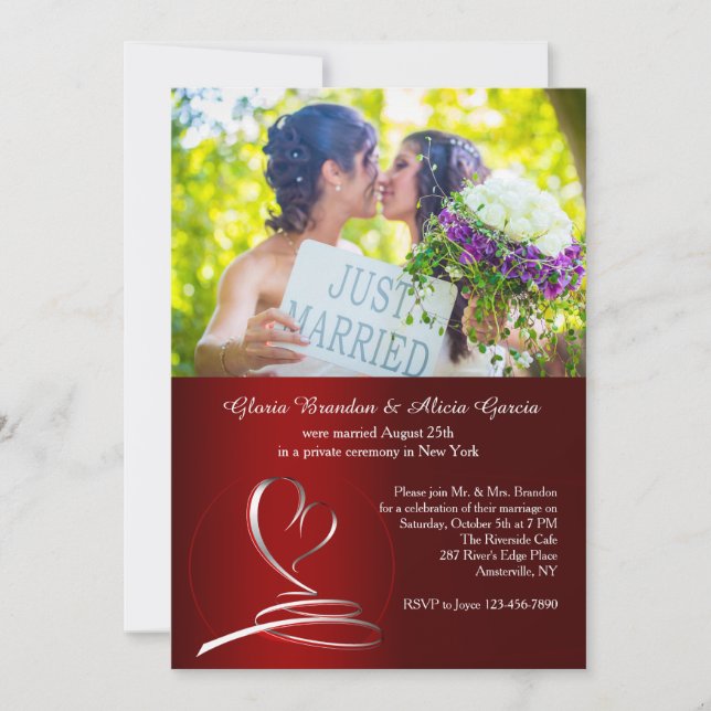 United at last Photo Post Wedding-inbjudan Inbjudningar (Framsida)