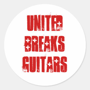United Breaks Guitars Runt Klistermärke