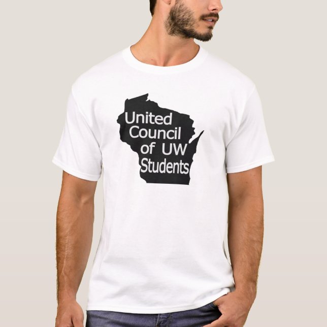 United Council New Logotyp Grått on Black Tee (Framsida)