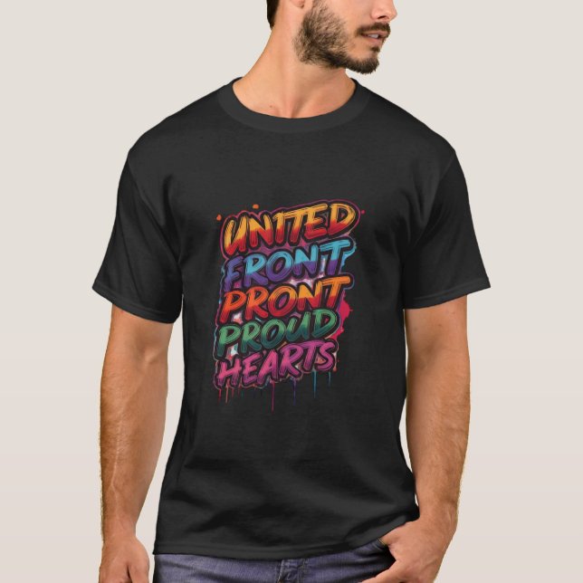 United front print prodond-hjärtan t shirt (Framsida)