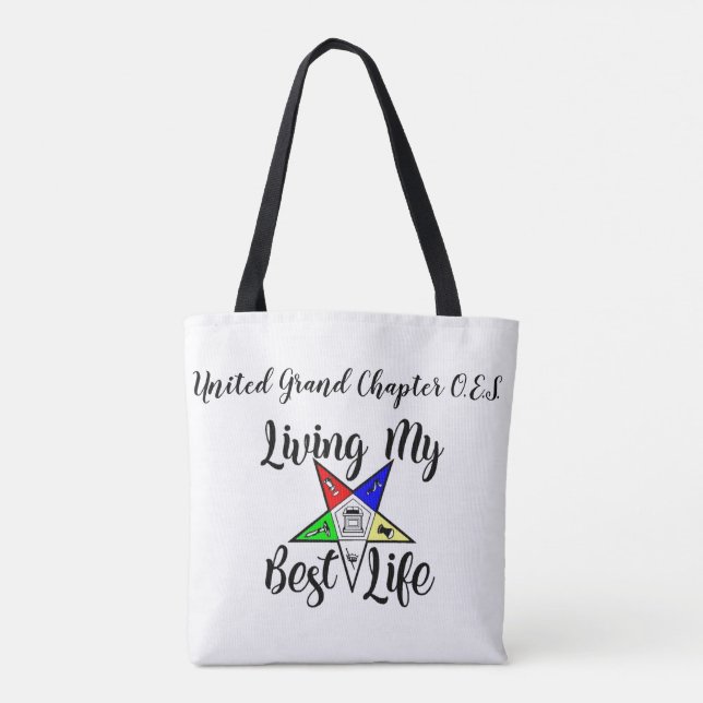 United Grand Chapter O.E.S. Tote Bag Tygkasse (Baksida)
