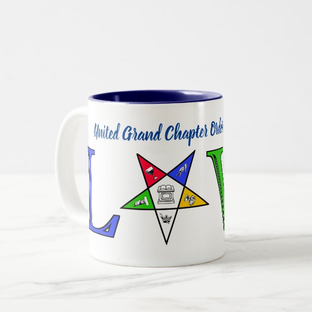 United Grand Chapter OES Två-Tonad Mugg (Framsida vänster)