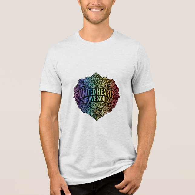 United Hearts Brave Souls T Shirt (Framsida)