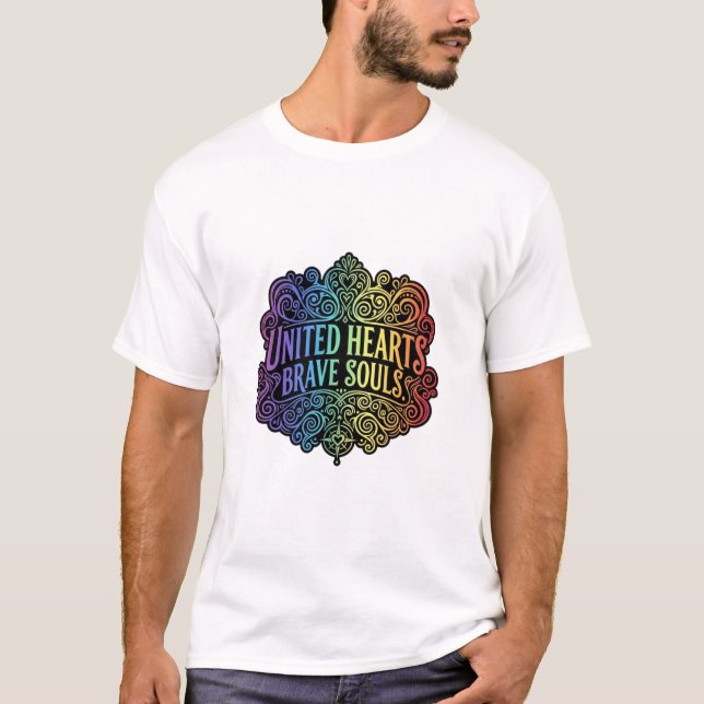 United Hearts Brave Souls T Shirt (Framsida)