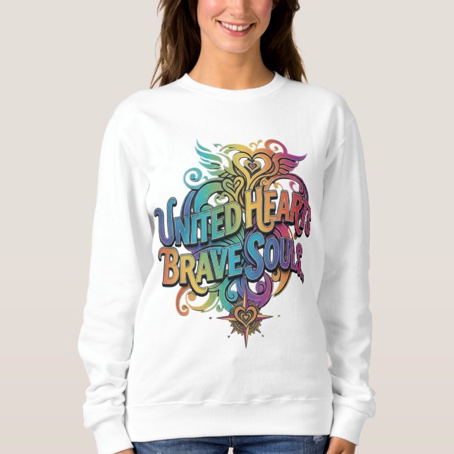 United Hearts Brave Souls T Shirt (Framsida)
