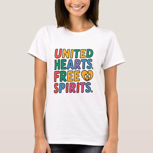 United Hearts Free Spirits T Shirt (Framsida)