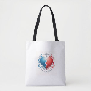 United Kärlek inspirational Romantic Heart Tote Ba Tygkasse