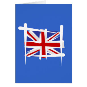 United Kingdom borstar flagga Hälsningskort