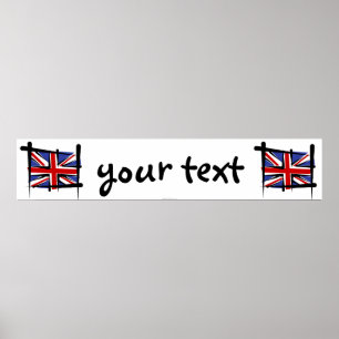 United Kingdom borstar flaggabanret Poster