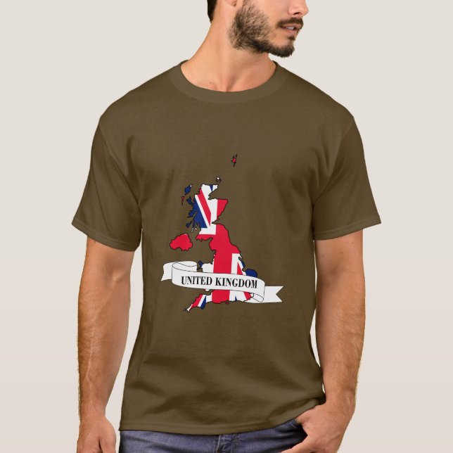 United Kingdom flag map T Shirt (Framsida)