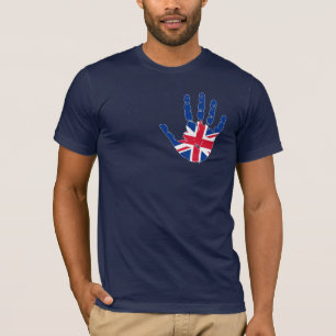 United Kingdom Flagga Handprint T Shirt