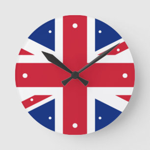 United Kingdom Flagga Union Jack Rund Klocka