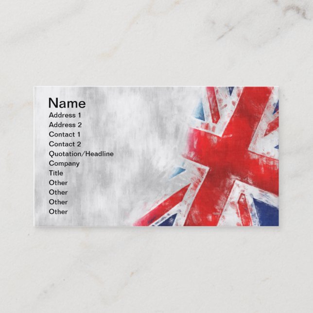 United Kingdom flagga Visitkort (Framsida)