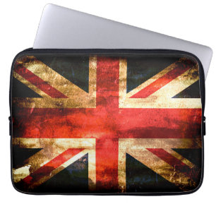 United Kingdom flaggaGrunge Laptop Sleeve