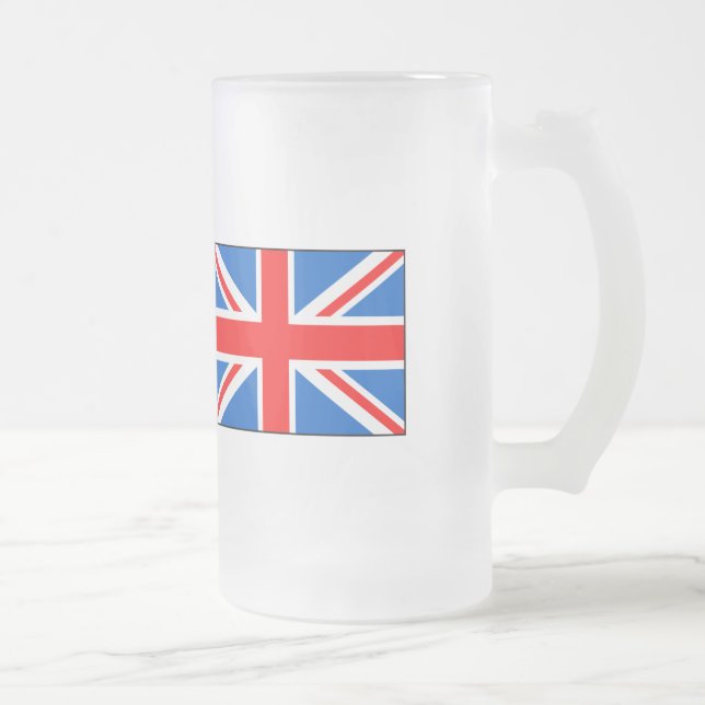 United Kingdom flaggaT-tröja och gåvor Frostat Ölglas (Höger)