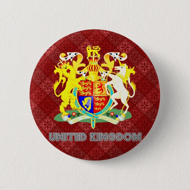 United Kingdom högkvalitativ vapensköld Knapp (Framsida)