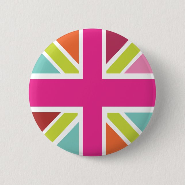 United Kingdom knäppas den mång- färgflagga Knapp (Framsida)