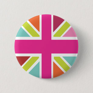 United Kingdom knäppas den mång- färgflagga Knapp