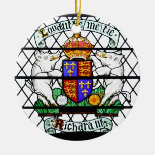 UNITED KINGDOM MÅLAT GLASS RICHARD III JULGRANSPRYDNAD KERAMIK