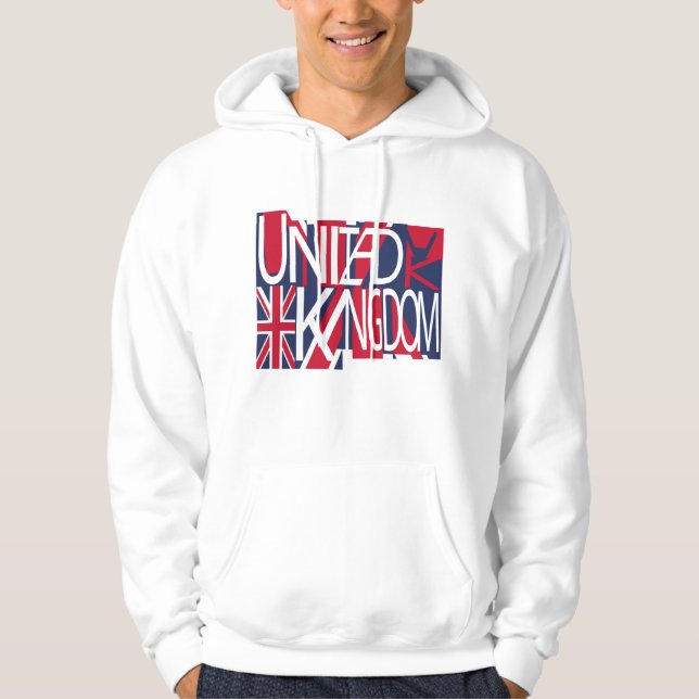 United Kingdom UK flag BY MASANSER PIXELAT Hoodie (Framsida)
