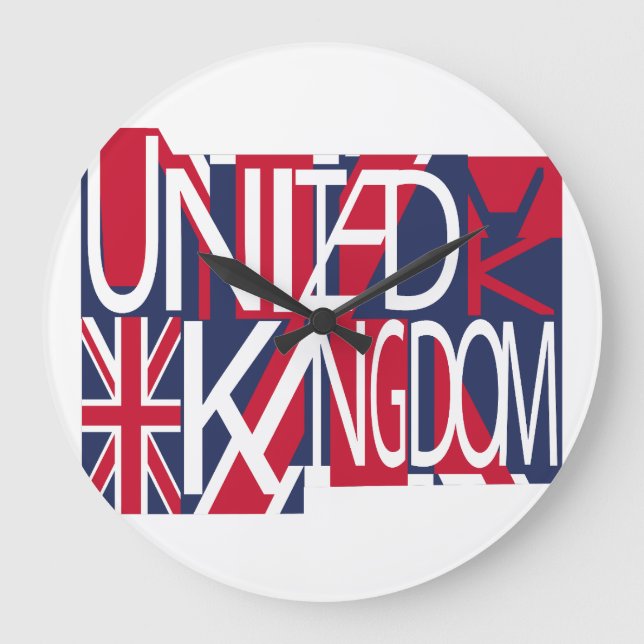United Kingdom UK flag BY MASANSER PIXELAT Stor Klocka (Framsida)