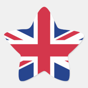 United Kingdom Union Jack Stjärnformat Klistermärke