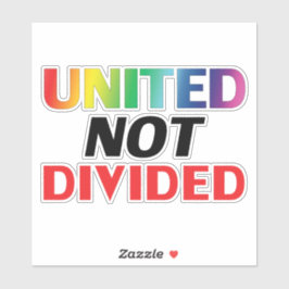 ’United Not Divided’ lgbtq lgbt Vinyl Stickers’ Klistermärken