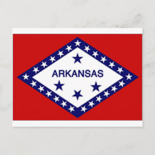United Stater Arkansas Flagga Vykort