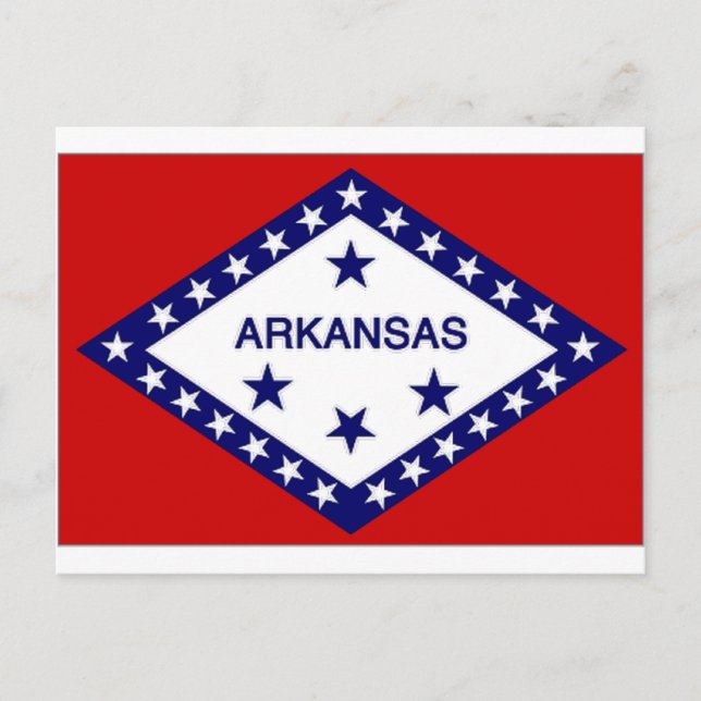 United Stater Arkansas Flagga Vykort (Framsida)