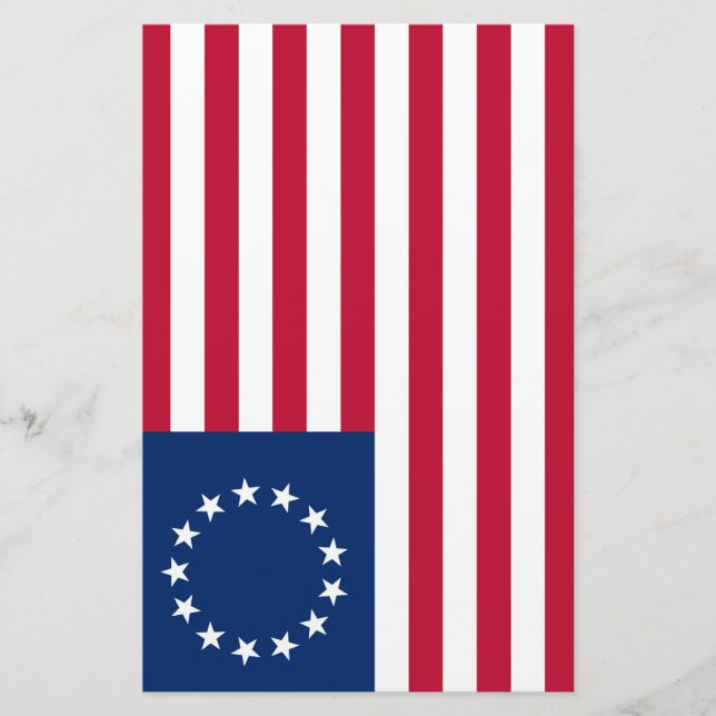 United Stater Betsy Ross Flagga Brevpapper (Framsida)