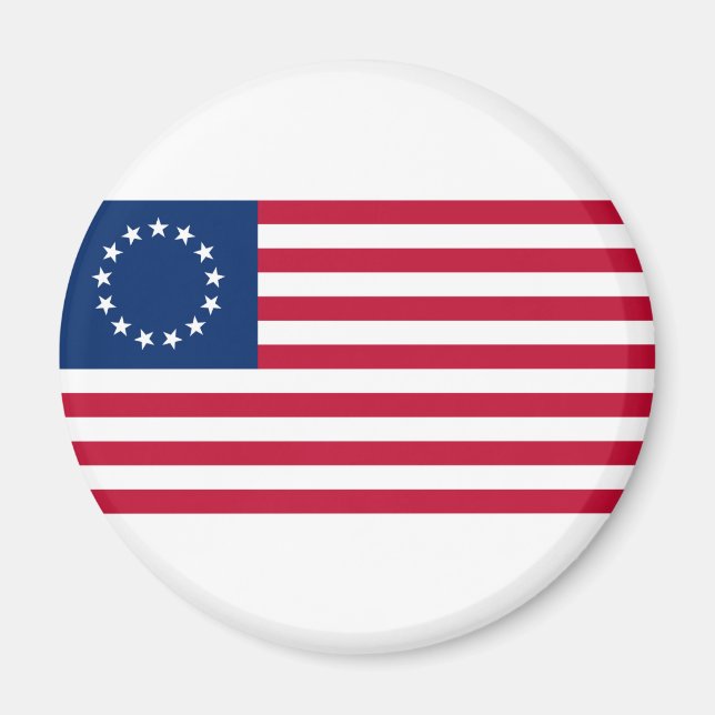 United Stater Betsy Ross Flagga Magnet (Framsidan)