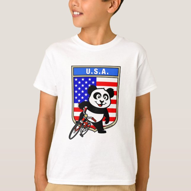 United Stater Cycling Panda T Shirt (Framsida)