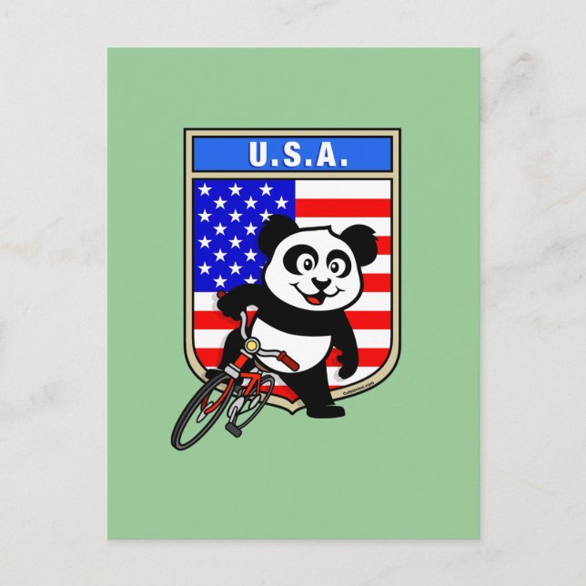United Stater Cycling Panda Vykort (Framsida)