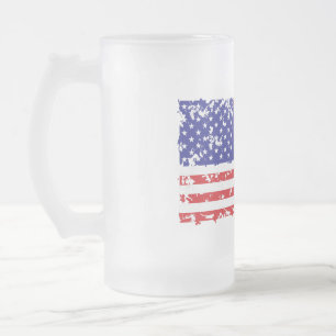 United Stater Distress Flagga Frostat Ölglas