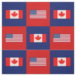 United Stater Flagga, Canada Flagga on Blue and Re Tyg