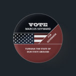 United Stater Flagga Design, politisk kampanj Knapp<br><div class="desc">United Stater Flagga Design,  Policy Campaigner Advertising Badge by the Affärskort Store.</div>