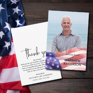 United Stater Flagga Funeral Photo Tack Kort