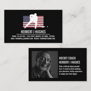 United Stater Flagga, Hockey Player, Hockey Coach Visitkort