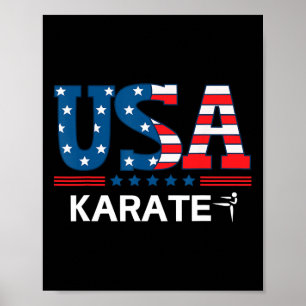 United Stater Flagga Karate Usa Team Sport Karate Poster