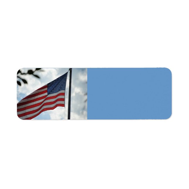 United Stater Flagga Label Returadress Etikett (Framsidan)