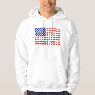 United Stater Flagga Made up of Grizzly Bears Hoodie